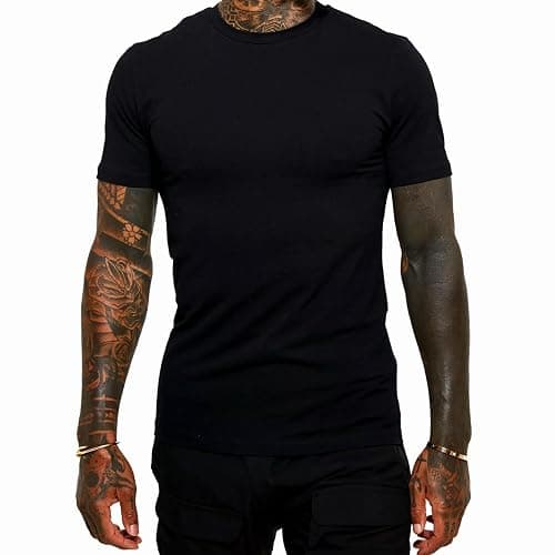 Trailblazer Slim Fit White and Black T-Shirts (3 Pack) Crewneck No Shrink Undershirts thumbnail 2
