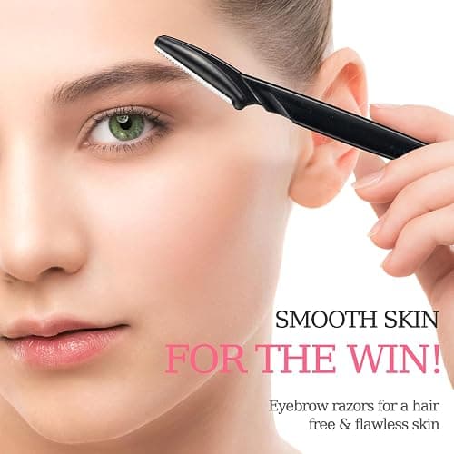 40pcs Eyebrow Razor for Women, Newbie Friendly Dermaplane Razor, Face Razors and Shaver Dermaplaning with Protective Covers (Black) thumbnail 5