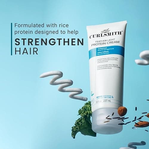 CURLSMITH Feather Light Protein Cream - Flexible Hold Curl Cream, Protein-Rich Styling Cream for Curls, For All Curl Types, Best for Weak and Damaged Curls, Vegan & Cruelty Free (8 oz) thumbnail 7