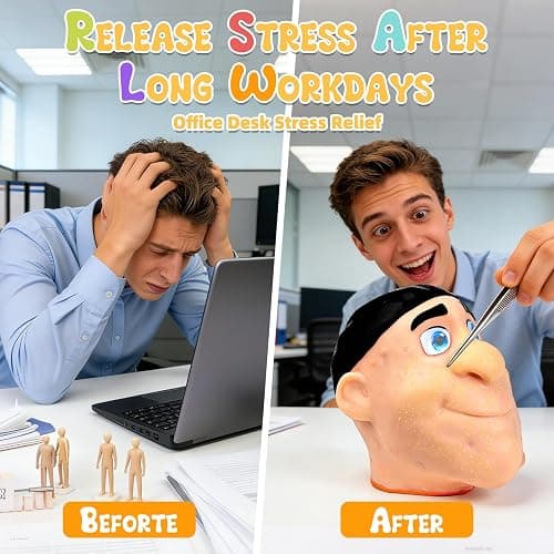 2026 Premium Pack Refillable Pimple Popping Toy – Big Head Squeeze Toy for Stress & Anxiety Relief, Realistic Pus Burst Fidget Toy, Funny Gag Gift for Adults, Black Hair thumbnail 4