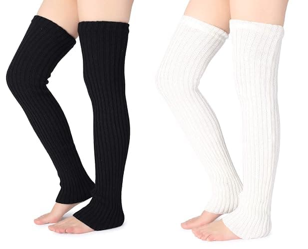 Pareberry Women's Winter Over Knee High Footless Socks Knit Warm Long Leg Warmers - Image 1