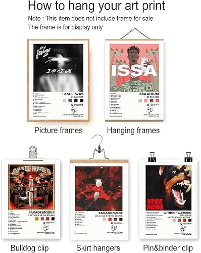 21 Savage Album Cover Signed Limited Poster Print Rapper Music Posters Canvas Wall Art Room Aesthetic Set of 5 for Teen and Girls Dorm Decor 8x10 inch Unframed thumbnail 6