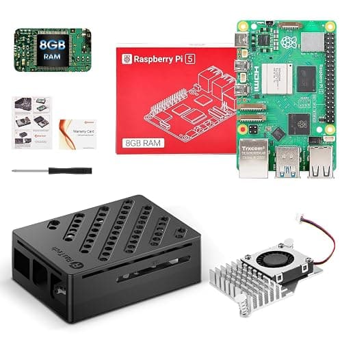 RasTech Raspberry Pi 5 Kit 8GB RAM with Pi 5 Case,Active Cooler,Screwdrive and Pi 5 8GB Board Included - Image 1