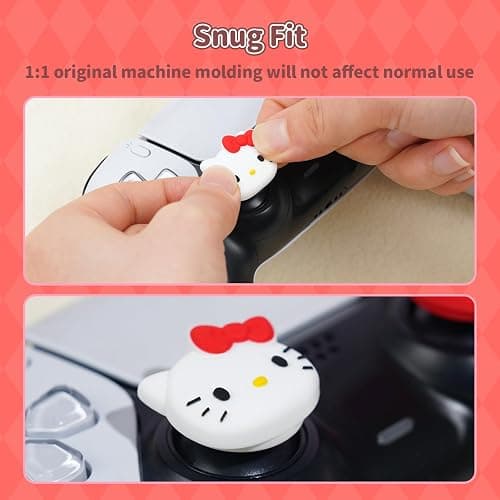 Kuitmor Silicone Thumb Grip Caps for PS5 Controller,Thumbsticks Cover Set Compatible with Switch Pro Controller and PS4 PS5 Controller,4PCS - HelloCat thumbnail 3