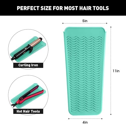 ZAXOP Resistant Silicone Mat Pouch for Flat Iron, Curling Iron,Hot Hair Tools (Mintgreen) thumbnail 2