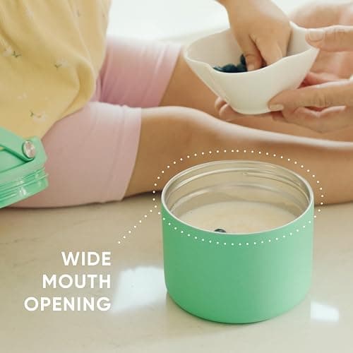 Hydrapeak 18oz Stainless Steel Vacuum Insulated Food Jar | Hot Food and Cold Food, Wide Mouth Leak-Proof Soup Jar for Adults, 10 Hours Hot and 16 Hours Cold (Neon Crush) thumbnail 8