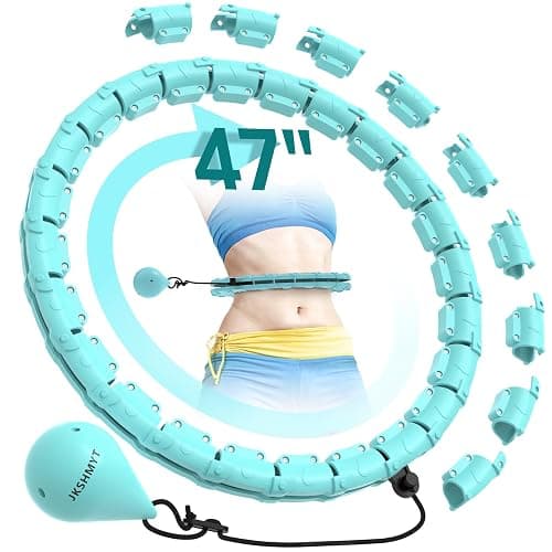 JKSHMYT Weighted Hula Circle Hoops for Adults Weight Loss, Infinity Fitness Hoop Plus Size 47 Inch, 24 Detachable Links, Exercise Hoop Suitable for Women and Beginners - Image 1