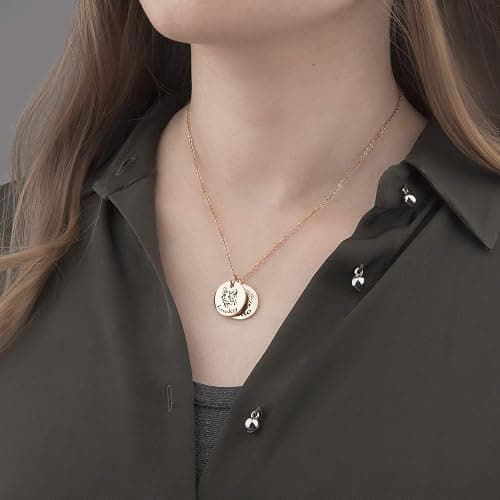 Anavia Personalized Pet Portrait Necklace, Handmade Memorial Jewelry Gift, Custom Round Disc Photo Engraved Necklace for Animal Lovers, Dog Mom, Dog Dad thumbnail 6