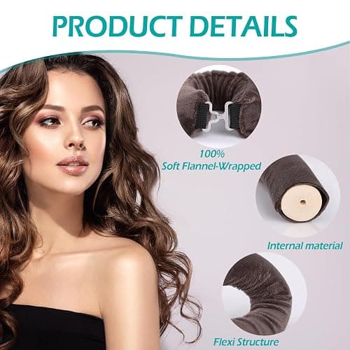 6 Stück Heatless Curls Band,GeeRic Heatless Curls Band mit Satin-Haartuch und Duschhaube Lockenwickler Heatless Curls für Alle Haartypen thumbnail 3