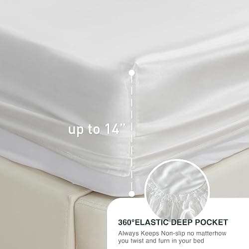 Love's cabin Twin Silky Soft Satin Bed Linen Set - 3 Piece with Deep Pockets, Luxury Satin Sheets, Wrinkle Resistant, Fits Mattresses up to 14'' thumbnail 4