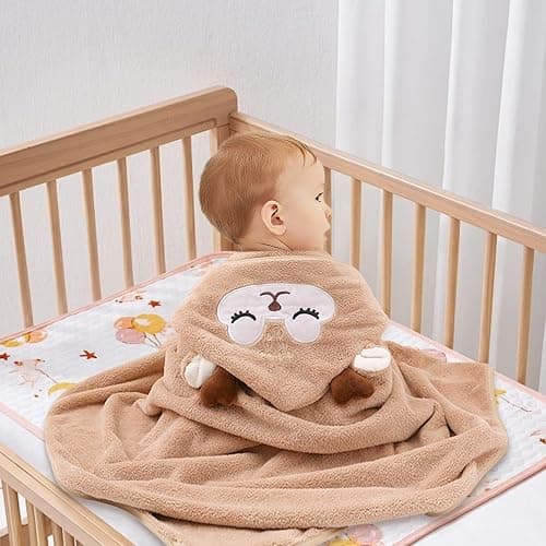 Dafencar Serviette Bebe, 3pcs Serviette Bebe Naissance, Super Absorbantes Serviettes et Sorties de Bain, Cape de Bain pour Piscine, à la Plage, Après la Douche ou Le Bain (80X80 cm) thumbnail 4