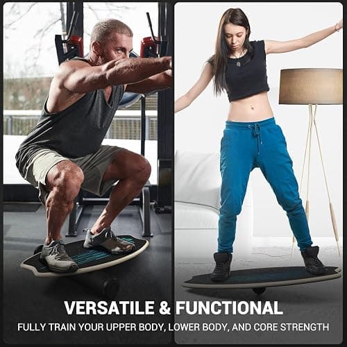 Sportneer Balance Board - 7 Modes Wobble Board with Adjustable Stoppers - Exercise Balancing Stability Trainer for Improve Balance, Surf Trainer & Physical Therapy - Roller and 2.8'' Ball Included thumbnail 7