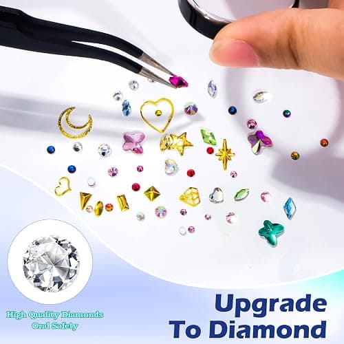 WATRZ 690 pcs Teeth Gem Kit,Tooth Gems Kit for Teeth DIY Crystals Teeth Diamonds Jewel Kit for Girls Y2K Fashionable for Women Harmless (Colorful) thumbnail 3