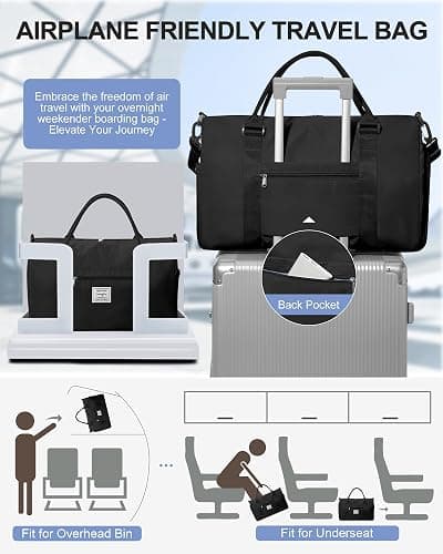 Gym Bag Womens,Travel Duffel Carry on Bag Sport Tote Bag Weekend Overnight Bag thumbnail 9