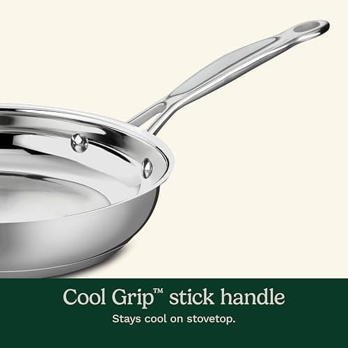 Cuisinart 10-Inch Open Skillet, Stainless Steel Skillet with Lid, Large Kitchen Pan, Dishwasher Safe, Compatible with Induction, Electric, Gas Cooktops, Oven Safe Saucepan, Cool Grip Handles thumbnail 5