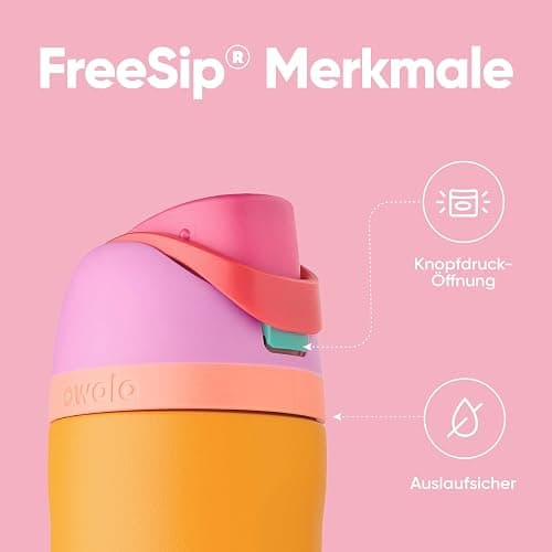 Owala FreeSip Isolierte Edelstahl Trinkflasche mit Strohhalm, 710 ml – BPA-frei, optimal für Sport, Fitness, Outdoor und Reisen, Tropical thumbnail 4