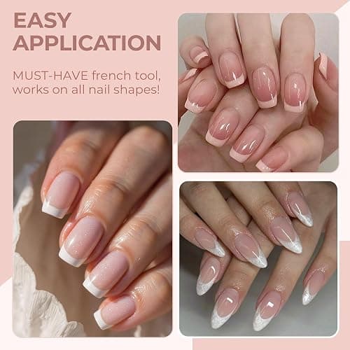 Una Gella French Tip Tool Stamp, Two Sizes French Nails Manicure Stamper Kit For Almond/Square/Coffin Fingers & Toes Easy Diy Nail Art At Home thumbnail 3