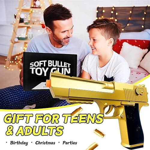 Shell Eject Tactical Gold Toy Gun 50 Foam Bullets Goggles Kids Adults | 40 shelles, 50 foam bullets & goggles. 32ft range. Great Christmas/birthday gift for boys/teens, outdoor backyard battles. thumbnail 6