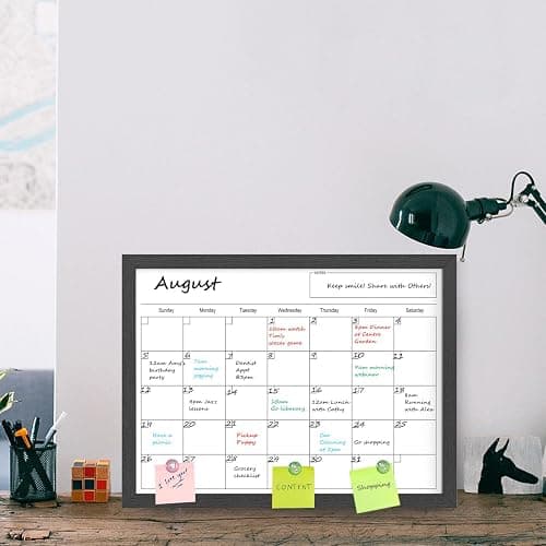 Dry Erase Calendar for Wall, 17x13 Inches Calendar Whiteboard for Wall, Small Magnetic Monthly White Board with Wood Framed, Hanging Dry Erase Board for Kitchen Home Office School Planner thumbnail 8
