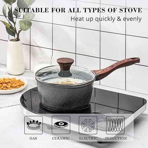 SENSARTE 1.5 Quarts Nonstick Saucepan with 8 Inch Frying Pan Skillet with Lid thumbnail 5
