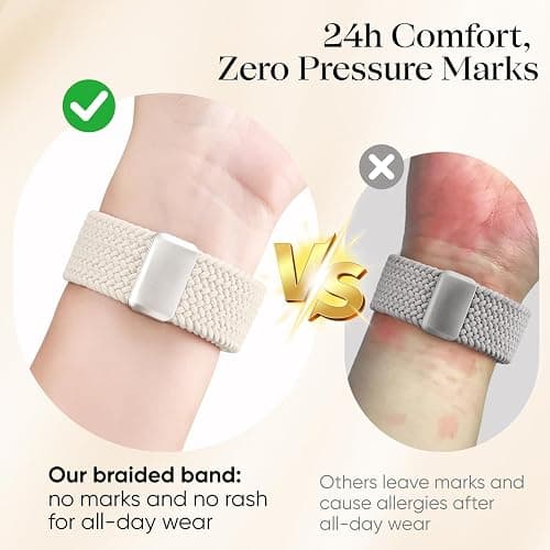 Butifacion Apple Watch Bands for Women: Braided Strap Fit All iWatch Models | 4 Pack Stretchy Breathable Bands with Secure Magnetic Clasp, Quick Adjustment, Durable for All-Day Comfort, Machine Washable thumbnail 4