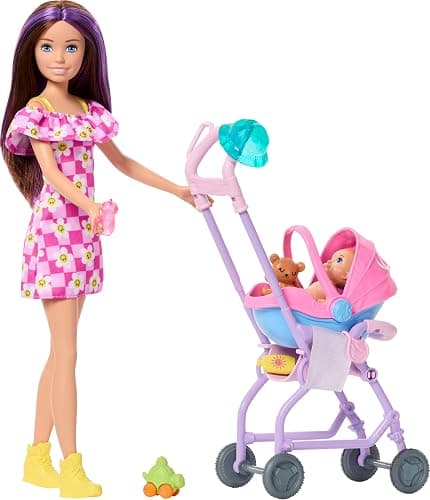 Barbie Skipper Babysitters Inc. Playset with Brunette Doll | Blonde Baby Doll, Stroller with Removable Car Seat & 7 Accessories thumbnail 3