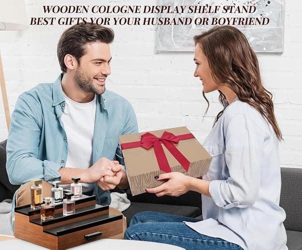 Cologne Organizer for Men – Black Wood Cologne Stand with Drawer & Storage, 3 Tier Perfume Display Holder for Bedroom, Office, Bathroom – Ideal Gift for Men, Father, Husband thumbnail 6