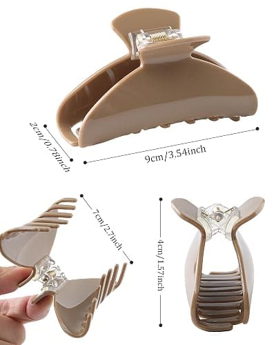 4Pcs Large Acrylic Clips - Big Non-Slip Banana Barrettes for Thick Hair, Strong Hold Jaw Clips for Women Girls thumbnail 4