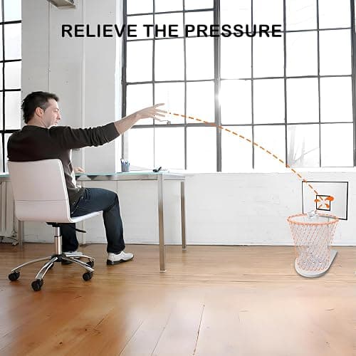 LXURY Basketball Hoop Trash Can(NO Wastebasket), Mini White Backboard, Fun Wastebasket Backboard,Basketball Hoop, for Home, Kitchen, Living Room, Bedroom, Office, Coffee Shop, Gym thumbnail 6
