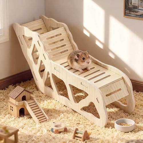 3-Piece Set Hamster Platform Play Wooden for Dwarf Syrian Hamsters Gerbils Mice or Other Small Pets thumbnail 6