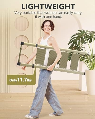 WOA WOA 4 Step Ladders for Home, 300lbs Load, 37'' Top Step, Gold | 9ft Reach; For Closets, Kitchens; Anti-Slip Feet Suit Wood, Tile, Carpet; Rigid Aluminum Pedals; Handrail Adds Balance. thumbnail 3