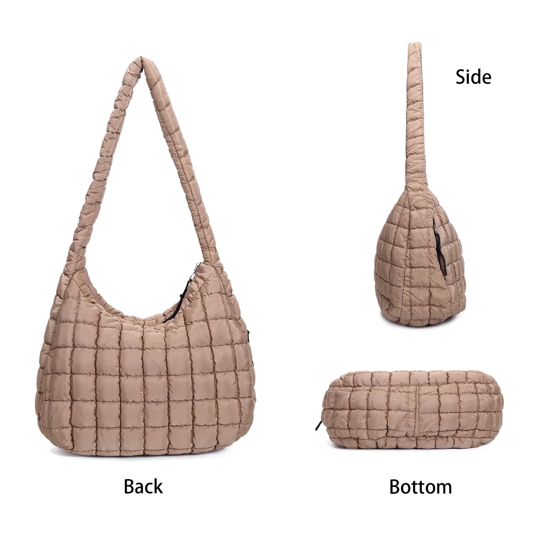 Quilted Tote Bag for Women Large Puffer Carryall Bag Lightweight Puffy Padding Hobo Shoulder Bag Crossbody Ladies Purse thumbnail 3