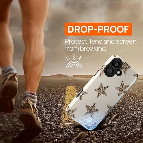 DAIZAG Case for iPhone 16 [Compatible with Magsafe] for Girl Women Scratch Resistant Shockproof Coquette Case, Leopard Print Stars thumbnail 5