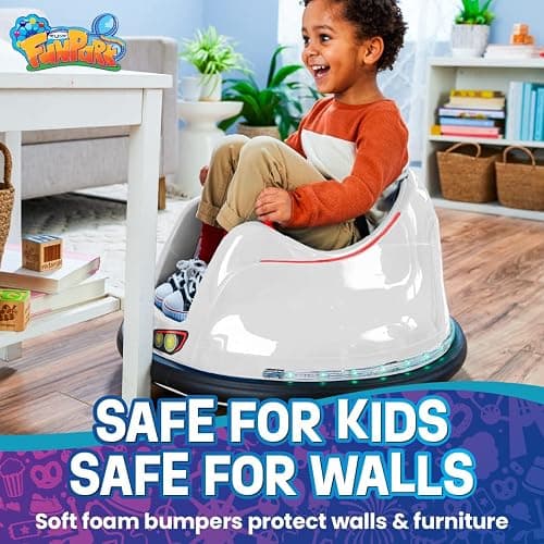 FunPark 6V Electric Bumper Car Ride-On for Toddlers, Ages 1.5–4 Years, LED Lights, 360° Spin, Supports up to 66 lbs (No Remote) thumbnail 5