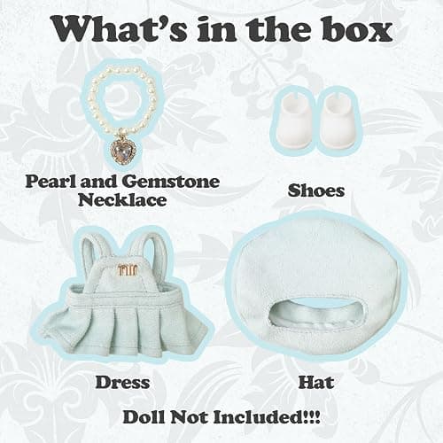 Clothes Compatible with LABUBU Doll – 4PCS Frosted Mint Set, 17cm Doll Clothes Designer Outfit for Campus Classic Theme, Chic Stylish Accessories for Labubu, No Doll (Paris Mint Frost) thumbnail 4