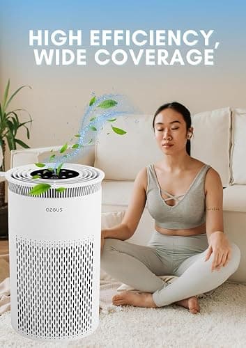 AZEUS Air Purifier for Home Pets Hair Dust in Bedroom Up Top 843 ft² H13 True HEPA Filter, 25db Filtration System Cleaner Odor Eliminators, Ozone Free, Remove 99.97% Dust Smoke VOCs thumbnail 5