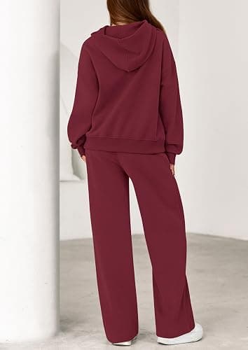 PRETTYGARDEN Women's 2 Piece Outfits Fall Sweatsuits Oversized Hoodies Wide Leg Sweatpants Tracksuits Lounge Matching Sets thumbnail 5