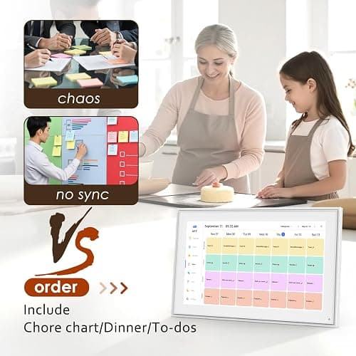 Digital Calendar 15.6 Inch, Electronic Calendar Chore Family Schedules, Smart Weekly and Monthly Planner, 1920 * 1080P IPS Touchscreen Interactive Display - Wall Mount White thumbnail 4