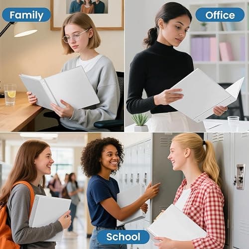 SUNEE 3 Ring Binder 2 Inch 2 Pack, Clear View Three Ring PVC-Free (Fit 8.5x11 Inches) for School or Office Supplies, White thumbnail 7