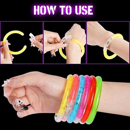 Mikulala 24Pcs Glow in the Dark Party Supplies for Kids/Adults, Flashing Light up Toys LED Bracelets Easter Glow Sticks, Mardi Gras Party Favors Carnival Birthday Concert Gifts Accessory thumbnail 6