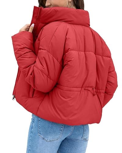 Cityork Women's Winter Quilted Jackets Casual Long Sleeve Puffer Coat Padded Outwear with Pockets thumbnail 2