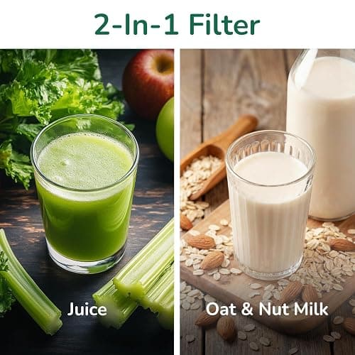 Canoly C03 Cold Press Juicer, 4.5" Wide Feed Chute Juicer Machine with 200W AC Motor, Fit Whole Vegetables & Fruits, 2-in-1 Strainer (Juice & Nut Milk Maker), Space-saving, Easy to Clean, Dark Gray thumbnail 14
