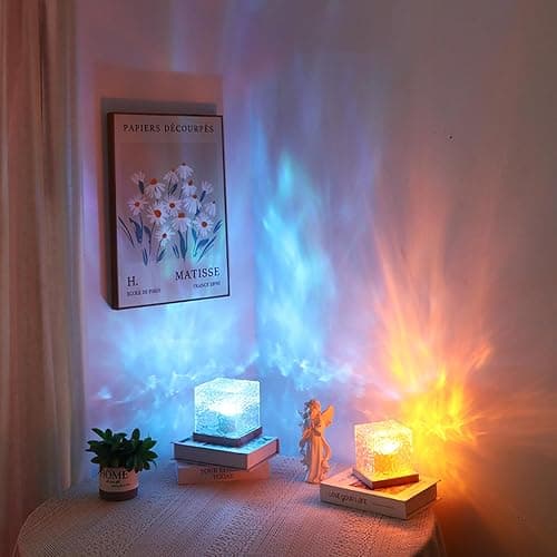Growalleter Ocean Wave Projector Light, 16 Color Rechargeable Ocean Lamp, with Power Touch Control and Remote Control Luminorthe Cube Lamp, Bringing You Romance and Tranquility(Charge) thumbnail 7