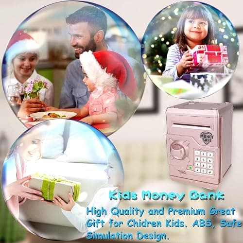 TOPBRY Piggy Bank for kids,Electronic Password Piggy Bank Kids Safe Bank Mini ATM Piggy Bank Toy for 3-14 Year Old Boys and Girls (Rose Gold) thumbnail 7