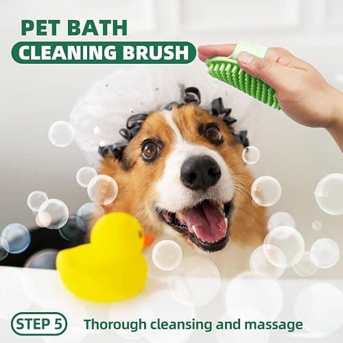 KUEIOX Pet Grooming Kit - 7 PCS Green Deshedding Brush Set with Undercoat Rake, Slicker Brush, Bath Brush & Nail Clipper for Short & Long-Haired Dogs and Cats thumbnail 6