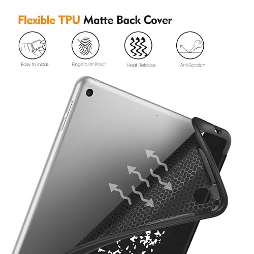 Fintie SlimShell Case for iPad 9th / 8th / 7th Generation (2021/2020/2019 Model) 10.2 Inch - [Built-in Pencil Holder] Soft TPU Protective Stand Back Cover, Auto Wake/Sleep, Composition Book Black thumbnail 6
