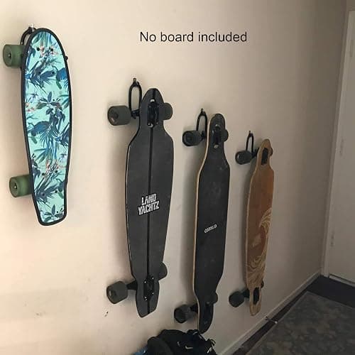 YYST Skateboard Wall Mount Skateboard Wall Hanger Storage Rack Flexible Hanger - Fit Cruiser Boards, Skateboards, Penny Boards, Longboards,etc- W Style - No Board -2/PK thumbnail 6