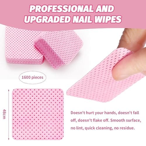 1600 Stück Zelettenrolle für Nägel, Zelletten für Gelnägel, 5×5 CM, Zellulose Pads, Geeignet Zum Entfernen Von Nagellack, Zur Nagelreinigung und Zur Reinigung Von Gelnägeln (Rosa) thumbnail 7