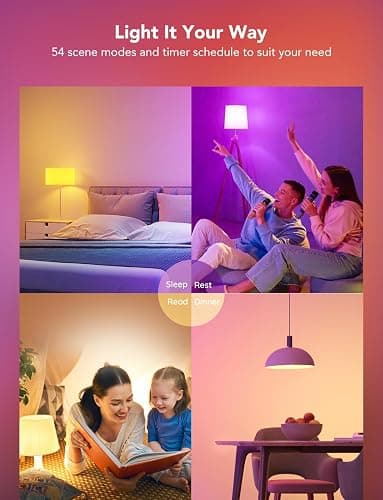Govee Smart Light Bulbs, 1200 Lumens Dimmable BR30 Bulbs, RGBWW Color Changing Light Bulbs, WiFi & Bluetooth LED Bulbs, 16 Million Colors, Music Sync, Compatible with Alexa, Google Assistant, 6 Pack thumbnail 5