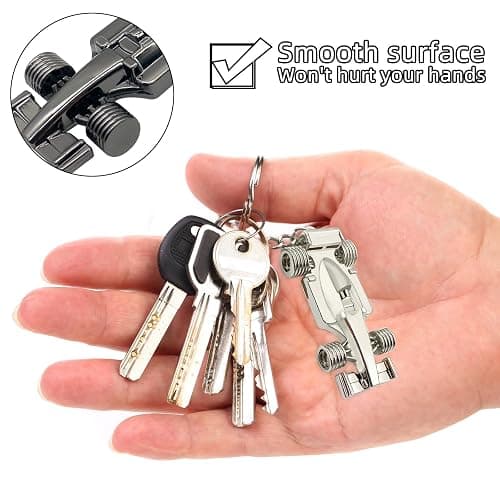 cuttnell F1 Keychain (2-Pack Silver & Black), Cool 3D Metal Racing Model Keychain for Gifts for Yourself or Your Boyfriend, Husband, Father, Driver and All Fans Who Love F1 & Formula One thumbnail 5
